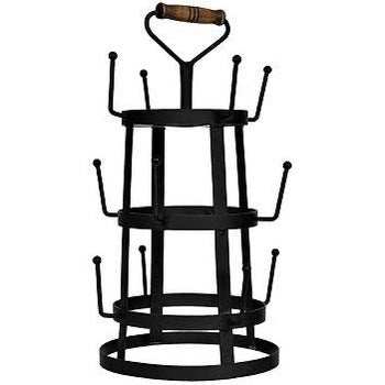 Vintage Style Industrial French Farmhouse Iron Mug / Cup / Glass Bottle Organizer Tree Drying Rack Stand