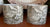 Pair of Black English Transferware Oval Planters Vases Pastoral Horse & Bridge