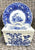RARE Antique Victorian Staffordshire Blue English Transferware  Bird & Nest  Basket Box Aesthetic Movement