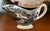 Black Transferware Sauce Pitcher Creamer Tonquin Swans and Roses
