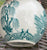 Pair of Teal Green White Chinoiserie Blue Willow English Ginger Jar Vases Vintage Transferware