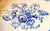 Blue & White English Transferware Relish Tray Baker & Co Persian Rose Asiatic Pheasants