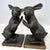 Pair of Vintage Bronze Standing Rabbit / Hare Book Ends Bookends