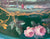 Vintage Green English Tole Toleware Tray Pink Roses Derwent River Chatsworth House