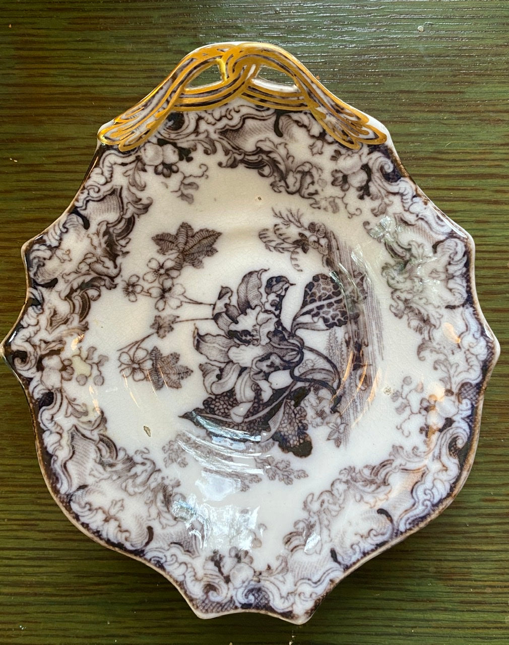 Antique 19thC Staffordshire Black Mulberry Transferware Pearlware Pick