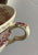 Purple English Transferware Teacup & Saucer Masons Ascot Flower Basket & Butterfly
