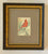 Vintage Red Cardinal in English Woven Silk - Matted & Framed
