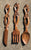 Huge 27" Vintage French Country Farmhouse Carved Wood Knife Fork & Spoon Plaques