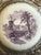 Antique Early Staffordshire 1850's  Purple Brown Bi-Color Transferware Plate Cows Windmill Trellis Eon