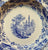 Antique English Victorian Light Blue Transferware Rim Soup Bowl Marmora Ship scenes we