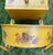 Yellow  Tole Toleware Antique Country French Provincial Lavabo Wall Planter w/ Handpainted Flowers