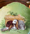 Antique Artist Signed French Limoges Lop Ear Bunny Rabbits Plate