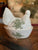Vintage Green Transferware English Staffordshire Ironstone Nesting Hen Lidded Egg Basket Tureen Floral Toile Charlotte