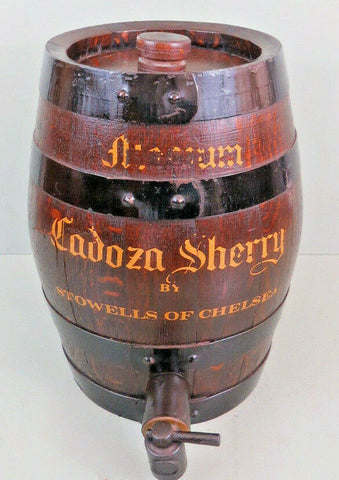 Wooden Antique English Victorian Chelsea SHERRY Spirits Barrel  Keg for LAMP / DECOR / BAR