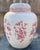 Vintage Red Transferware Floral Chinoiserie Ginger Jar / Cookie Jar Crown Devon