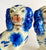 Pair Cobalt Blue Spotted Staffordshire Spaniel Dog Figurines King Charles