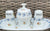 Blue & White Condiment Tray, Mustard Pot / Jar,  Salt & Pepper Shaker Set  (Pepe & Sale) Schonwold Germany