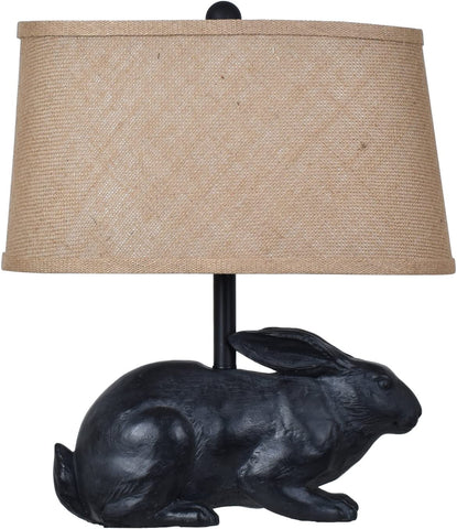 New Bronzed Grazing Bunny Rabbit Lamp w/  Shade