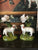 Vintage SINGLE English Staffordshire Lamb / Ewe Figurines Spill Vase
