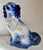 Large Antique Flow Blue English Staffordshire King Cavalier Spaniel Dog Figurine
