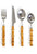 Service for 4 Real Bamboo Stainless Flatware Set Knife Spoons Forks