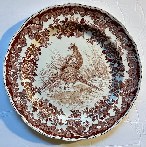 Spode Copeland Antique Brown Transferware Game Bird Plate Pheasant No. 6