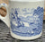 Vtg Blue Transferware Coffee or Cocoa Cup Mug Cattle Sheep Castle Blue White