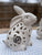 15" BIG Pair of Ceramic  🐰 Bunny 🐇  Rabbit Candle Light Holders Figurines Seated & Standing Filigree / Fret Work