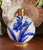 19C Aesthetic Mvmt Blue Transferware Lily Lillies English Moon Flask Pillow Vase