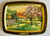 Vintage SPRING Tole Tray Cherry Blossoms Grazing Sheep American FarmHouse