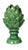 Artichoke Pedestal Figurine Green Glazed