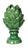 Artichoke Pedestal Figurine Green Glazed Ceramic