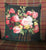 Stunning Needlepoint Petit Point Pillow Cover Basket of Blooms Reds & Pinks Roses Flowers