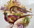 Brown Transferware English Platter / Tray Pheasants & Roses Game Bird Series