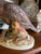 Vintage Quail & Baby Chick Figurine Hand Painted Bisque Porcelain