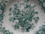 Teal Transferware 6" Plate Victorian Basket of Roses English Country Decor Ridgway Bouquet