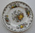 Dark Brown English Transferware Plate with Hand Painted Fruits in a Basket Autumn Colors