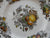 Dark Brown English Transferware Plate with Hand Painted Fruits in a Basket Autumn Colors