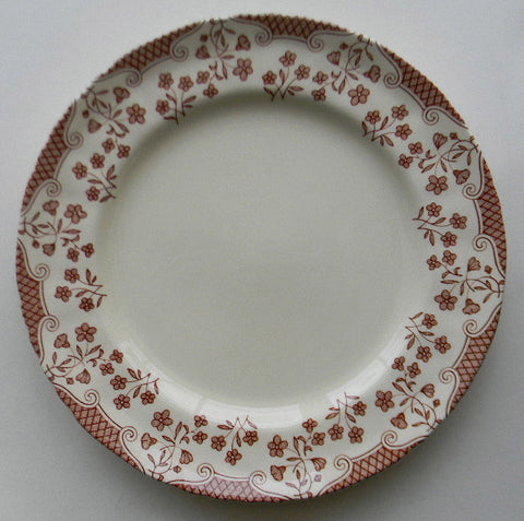 Brown and Cream Transferware Plate Floral Chintz Border Masons England Cambric Salad Plate