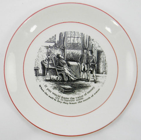 James Kent "Old Foley" The Way to Wealth - Value of Money Wise Sayings Black Transferware Plate 1