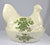 Vintage Green Transferware English Staffordshire Ironstone Nesting Hen Lidded Egg Basket Tureen Floral Toile Charlotte