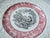 Circa 1930 Red & Black Two Color English Transferware Charger Round Platter Shepherd Boy and Sheep Embossed Border
