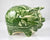 Vintage Figural Green Toile Transferware Pig Piggy Bank English Village by James Kent Hard to Find