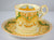 Yellow Transferware  Spode Copeland Continental Views Demitasse Cup & Saucer Hand Painted