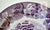 Vintage Purple Transferware Round Platter Chickens Horse Farm Peonies Roses