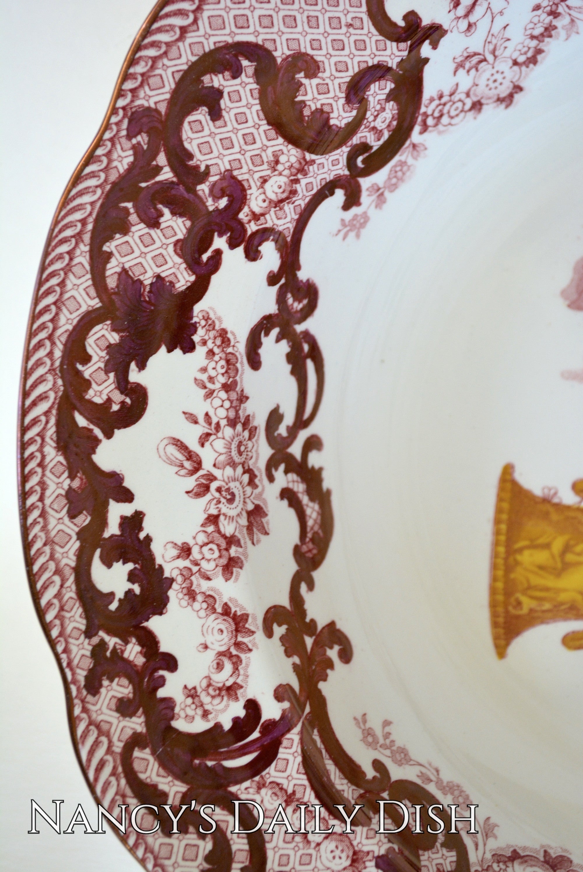 Red Spode Ware Handpainted Antique Copeland Spode 10