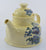 Poly Blue Transferware Charlotte Teapot Tea Pot Victorian Basket of Roses
