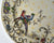 Antique Yellow Transferware Polychrome Two Color Plate Birds and Flowers