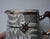 Circa 1934 Faux Bois Black English Transferware Creamer Pitcher Silver Shield Wood Grain Antler Shaped Details STUNNING