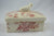 Figural Cow Topped Lidded Butter Box or Tea Caddy Red Transferware